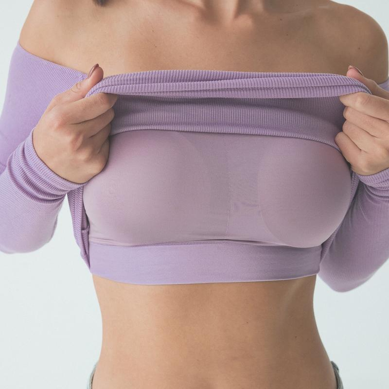 Noovou Ribbed Off The Shoulder Brami Top